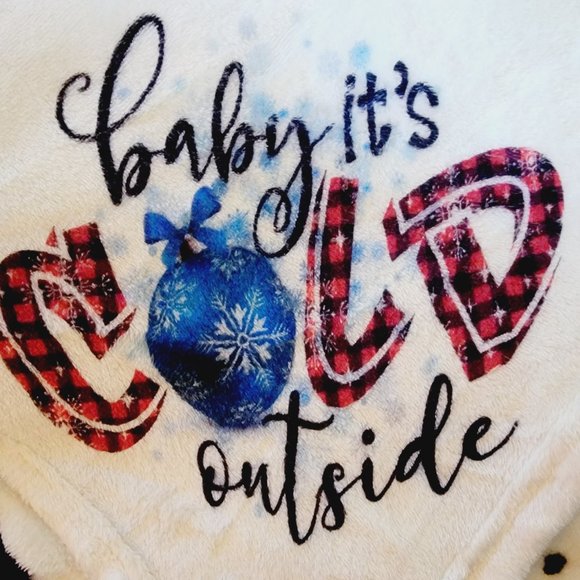 Baby Its Cold Outside Christmas Throw Blanket - Picture 4 of 4